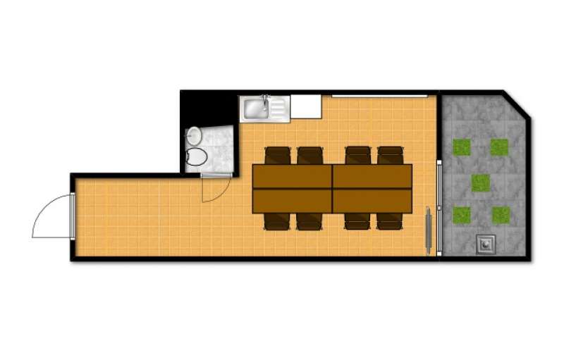 貸し会議室の室内レイアウトです