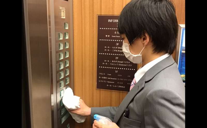 共有部分の消毒につきましては、当館スタッフが定期的に行います