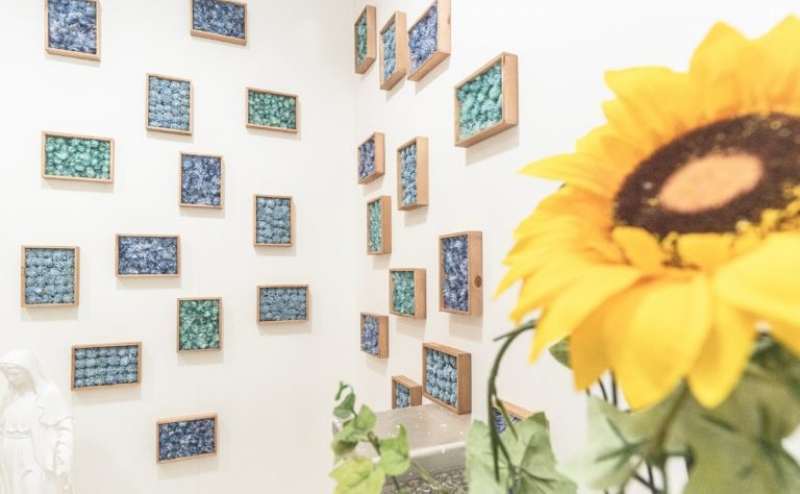 明るく爽やかな白ホリゾントエリアはまるで吹き抜けのよう