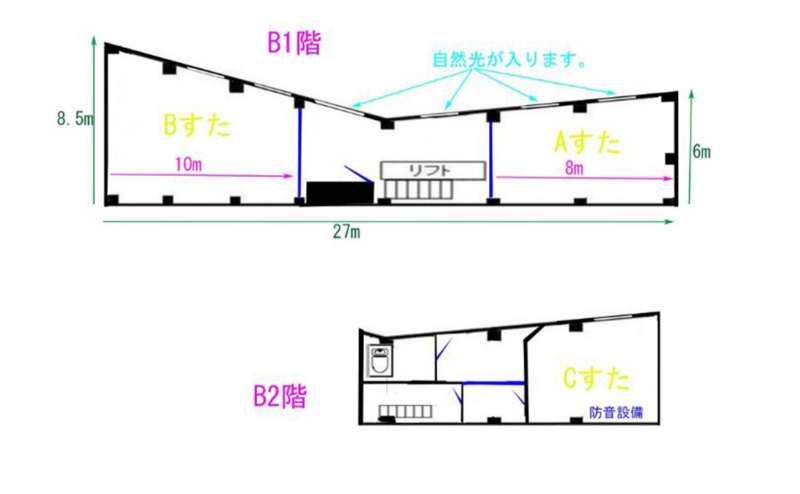 B1階部分の貸切です。