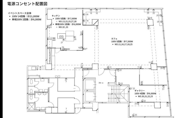 電源コンセント配置図