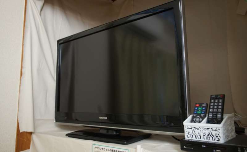 PCを接続できる37インチテレビもあります。ご自由にご利用ください