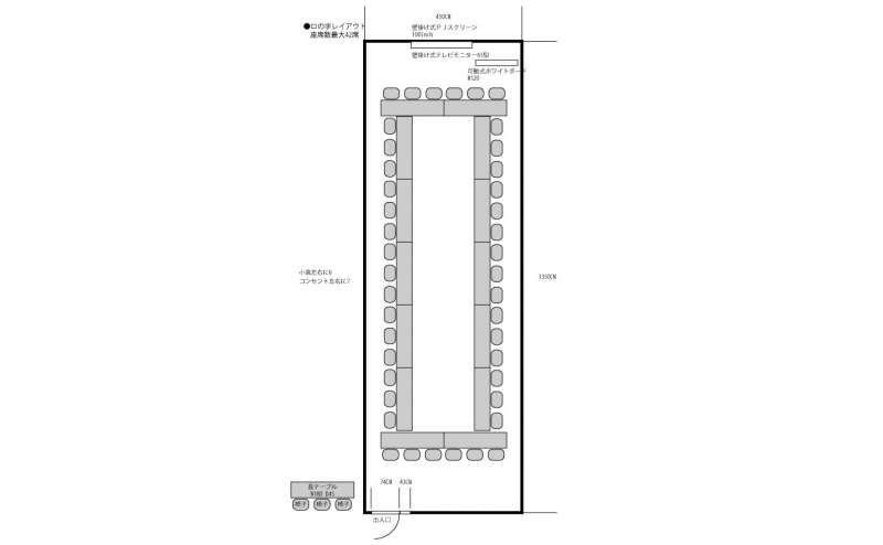 ロの字レイアウト　42席