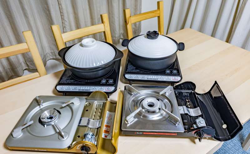 ※カセットコンロを利用される場合、ガスボンベはございませんのでご用意ください。