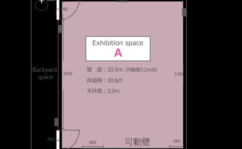 エキシビジョンルームAの見取り図です