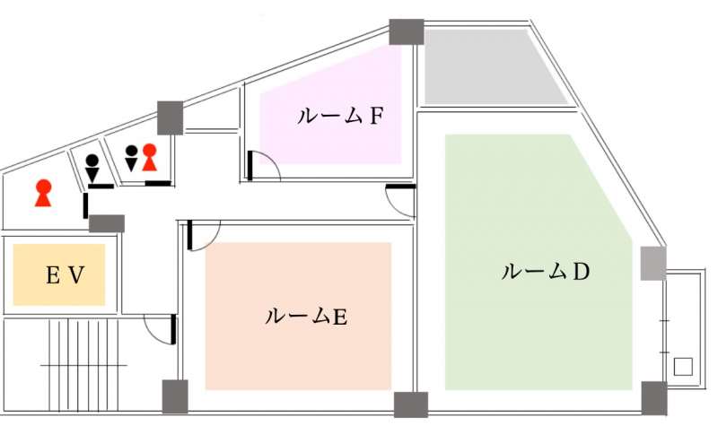 お手洗いは男女共用各1（計3室）です