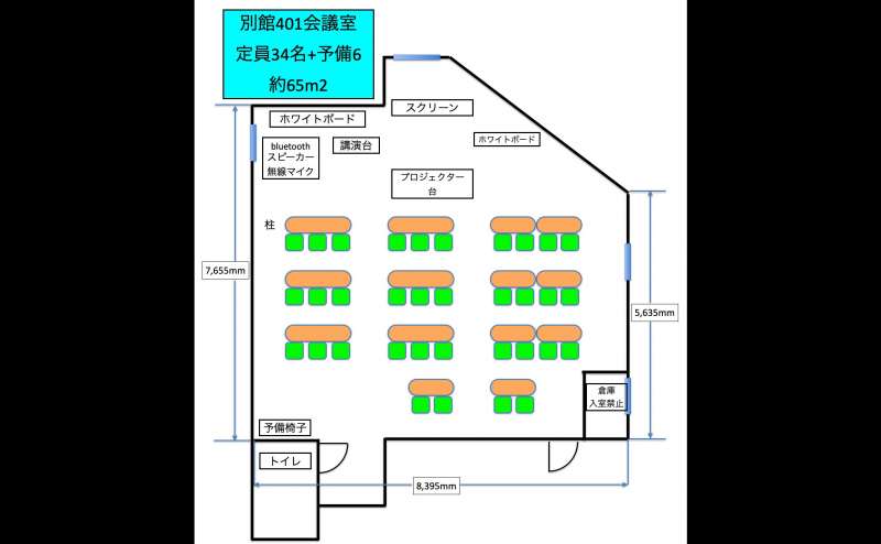 別館401会議室の間取りです