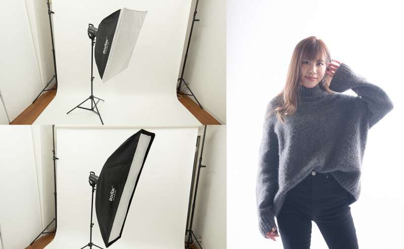 柔らかい光を演出するソフトボックスの作例です