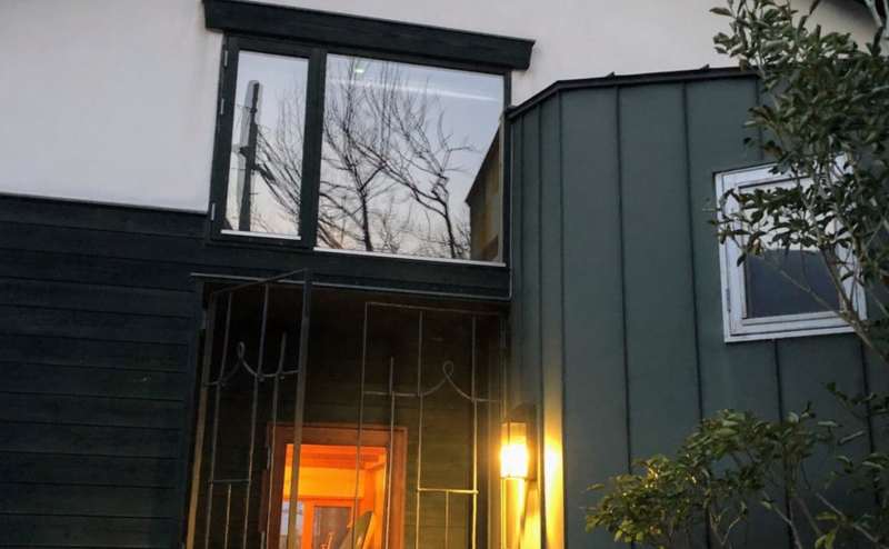 夕暮れ時のライトアップ