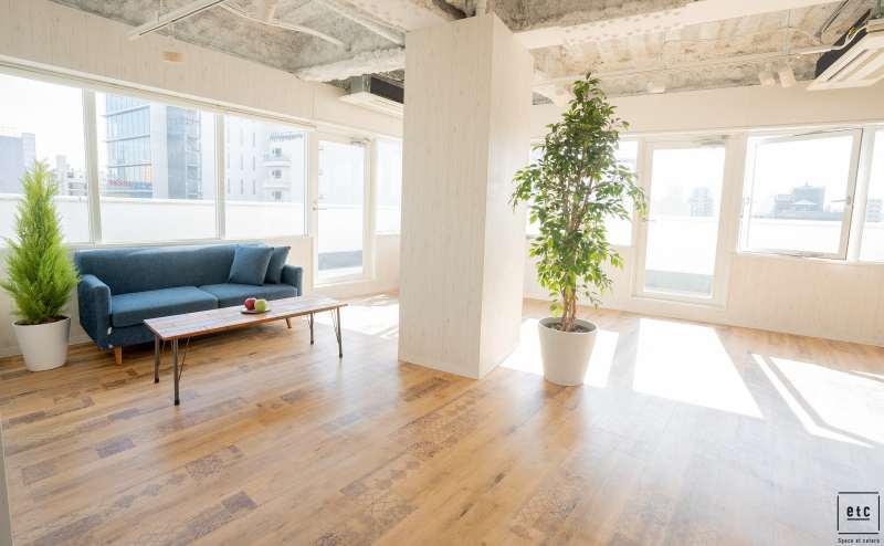 ソファ・ローテーブルなど備え付け家具ございます。