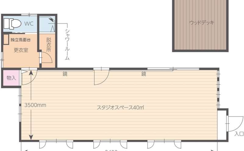 レンタルスペースの間取りです。ご利用の参考にして下さい。