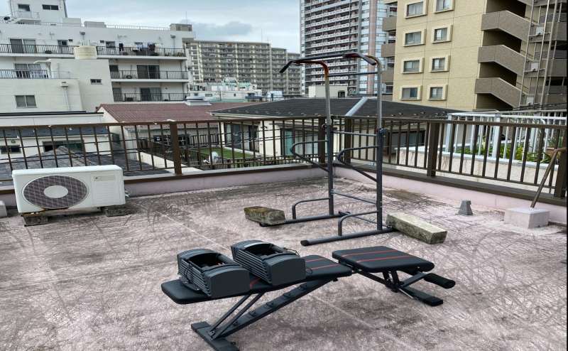 筋トレ器具(懸垂台,ダンベル26㎏×2,ベンチ)