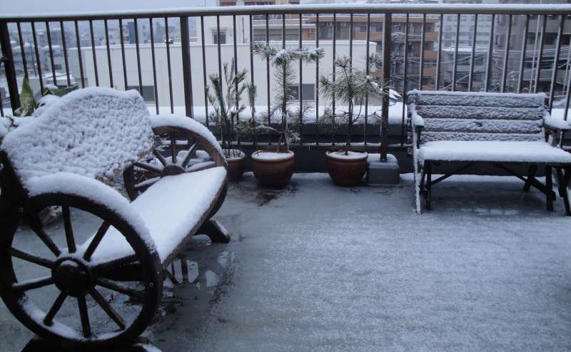 雪のテラス