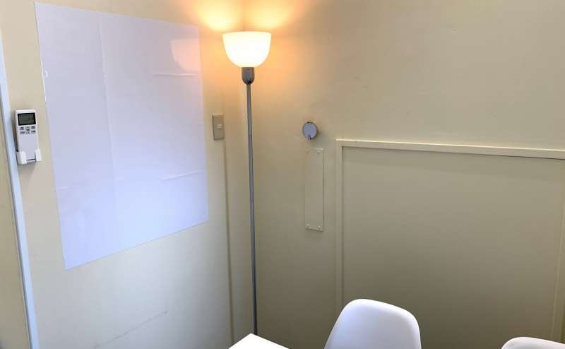 スタンドライト、ホワイトボードもあります。