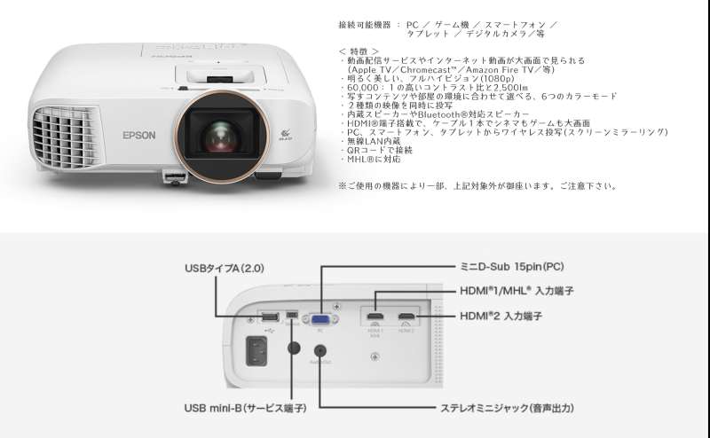 プロジェクター機器の詳細はこちら。