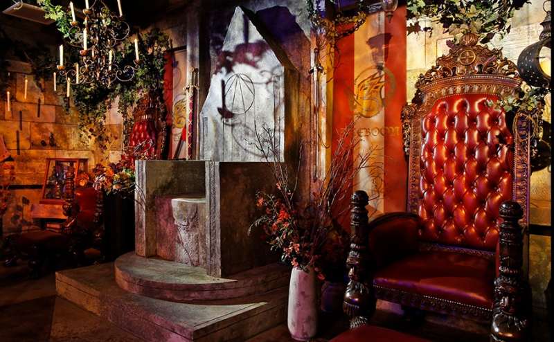 会議室なのに存在感抜群の大きな玉座も