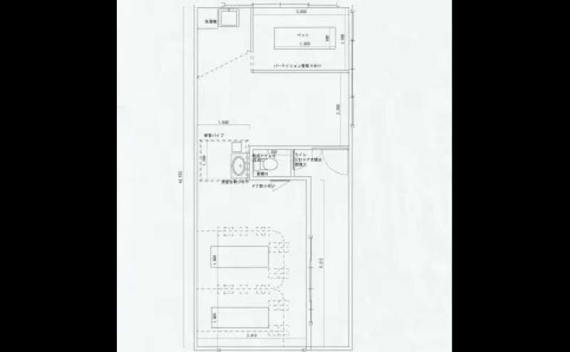 間取り図です。こちらは手前の【ベッドB】です。奥側の【ベッドA】個室の【ベッドC】は別プランからご予約ください