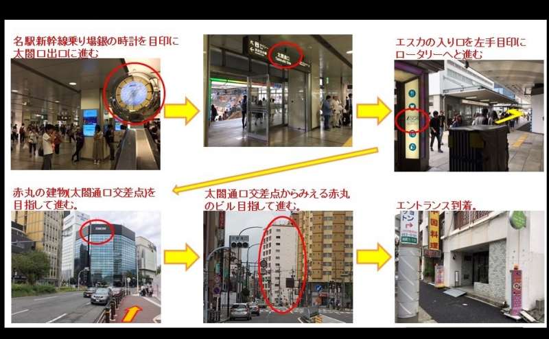 【名古屋駅徒歩６分】駅近 リーズナブル   Nuro光高速インターネット  52型テレビ完備 飲食自由 完全個室で着席６名可 長期利用も / チサンM第３名古屋 Share8P『ブリック』のアクセス1