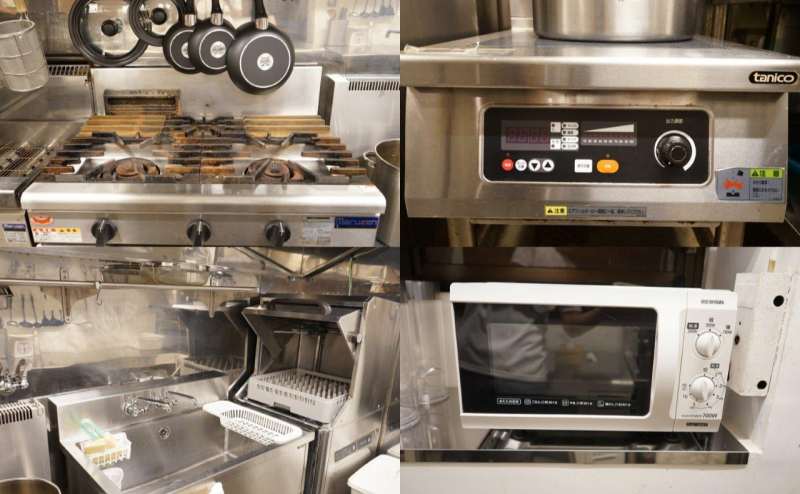 調理設備、シンクなどの洗い場も充実