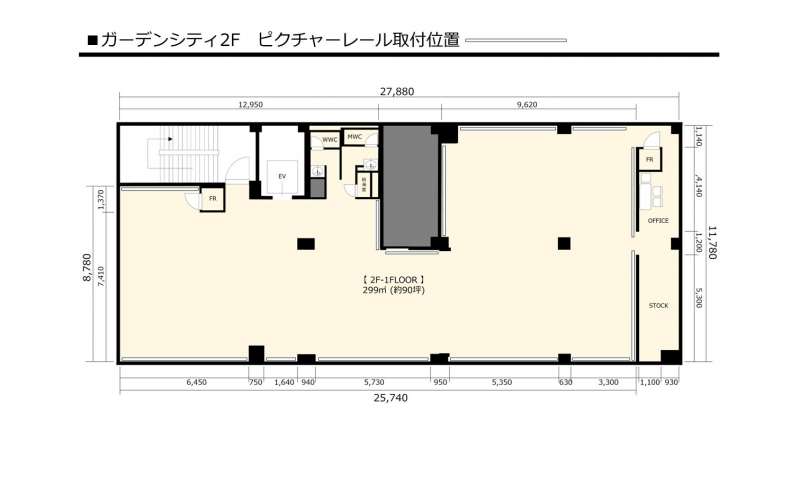 ピクチャーレール取付位置