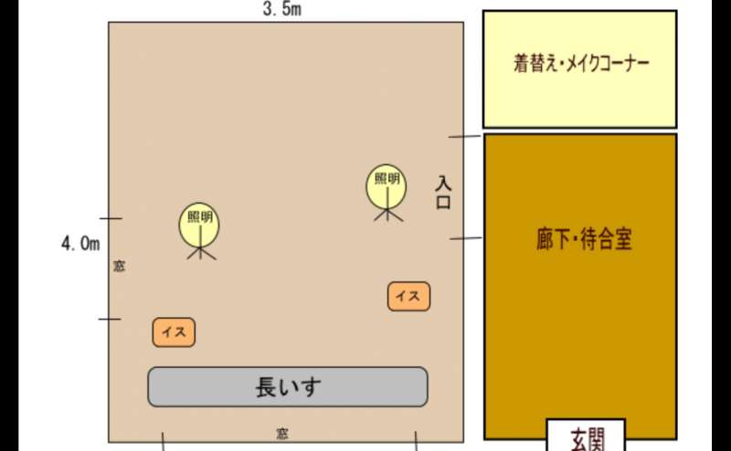 大森スタジオの間取り図です