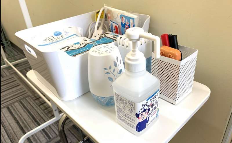 除菌スプレー、シート等備品も自由にご利用ください。