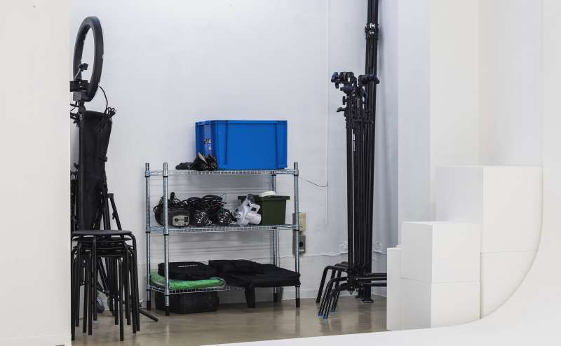 機材スペース。こちらにある機材はご自由にお使い頂けます。