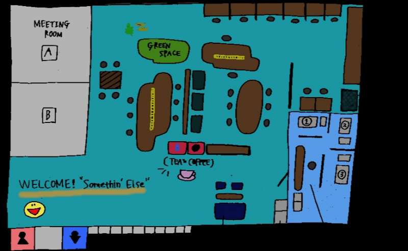 Somethin´ Elseフロアレイアウト 会議室Aは角部屋です