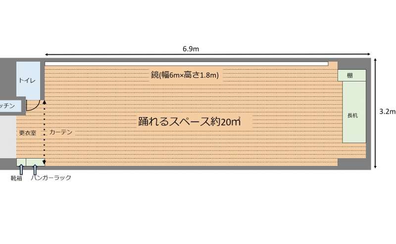 横長の間取りとなっているため、横に広く使っていただけます。